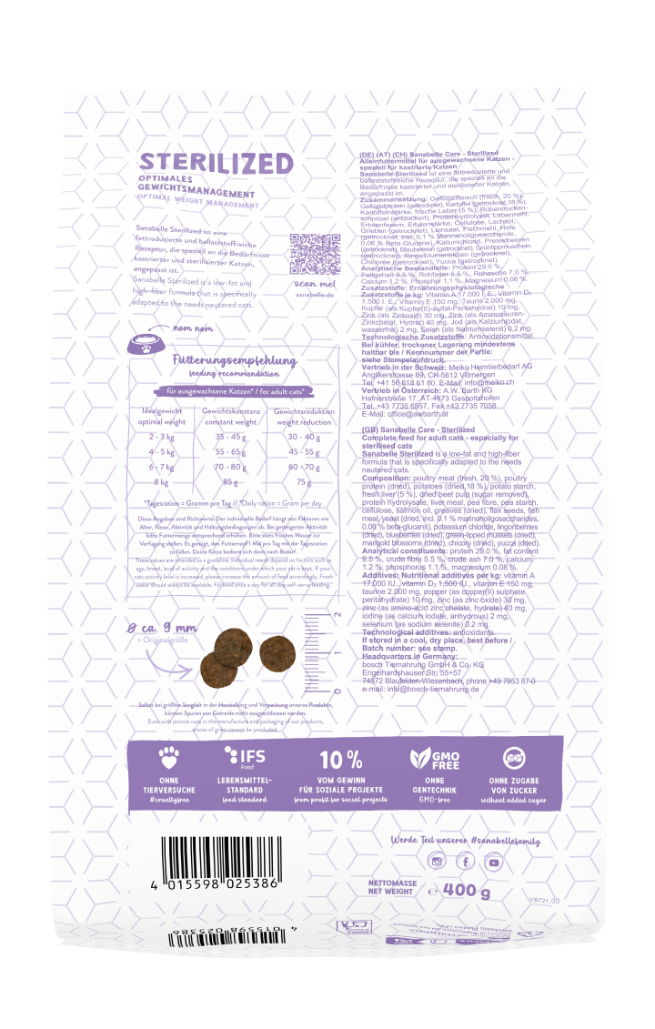 Sanabelle Katzen-Trockenfutter Sterilized